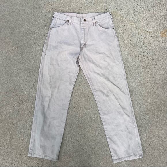 Vintage 90s Wrangler 13MWZTN Tan original fit cowboy cut jeans 32x29 - Picture 3 of 9